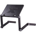 Factory Price Ergonomic Portable and Foldable Mini Plastic Office Computer Desk Laptop Stand with Cooling Fan and Mouse Pad/